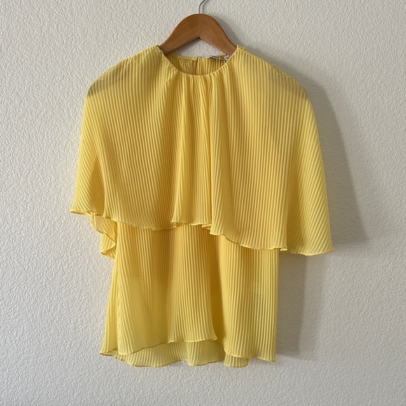 Zara Tops - Zara Yellow Pleated Blouse